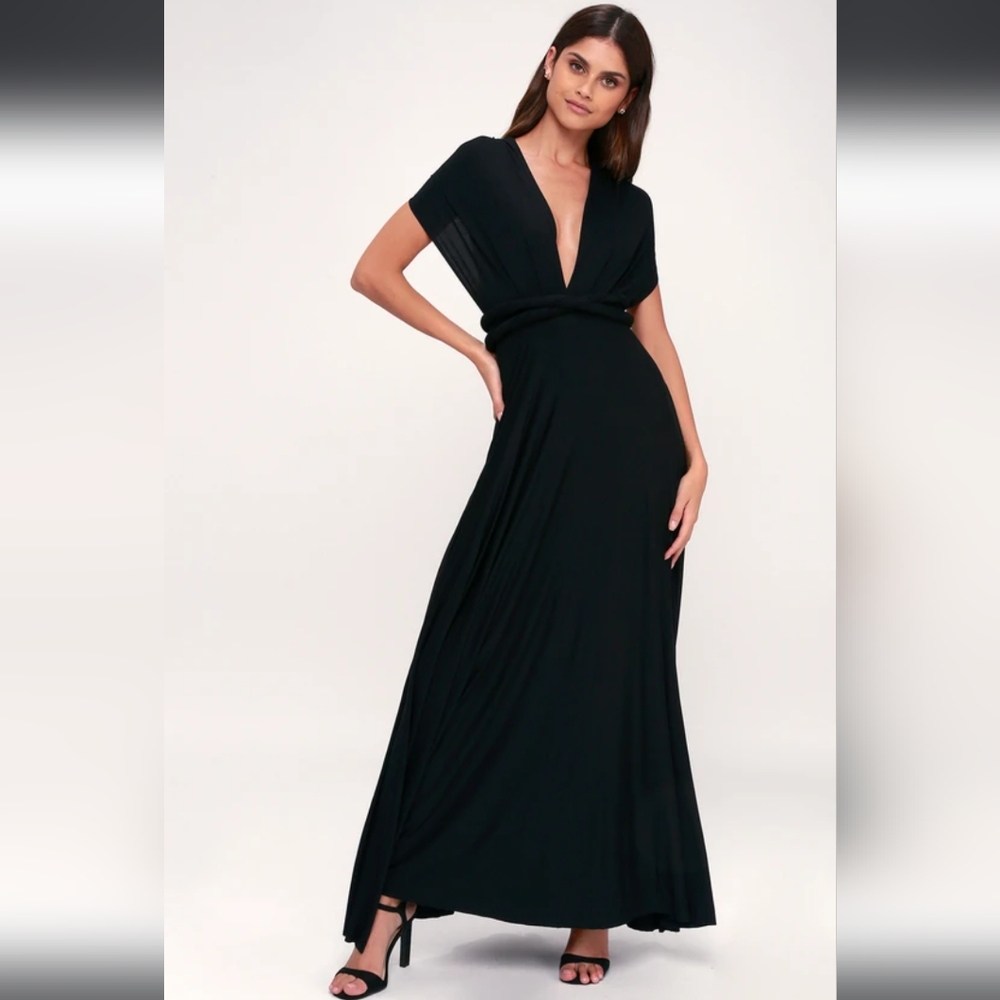 Lulus Tricks of the Trade Black Maxi Dress - size S - Picture 4 of 6